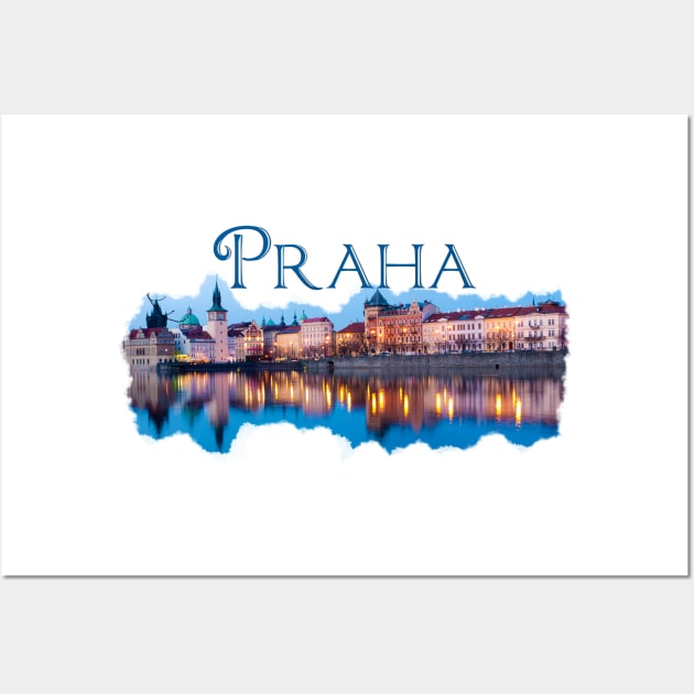 Praha: Evening Skyline Wall Art by RaeTucker